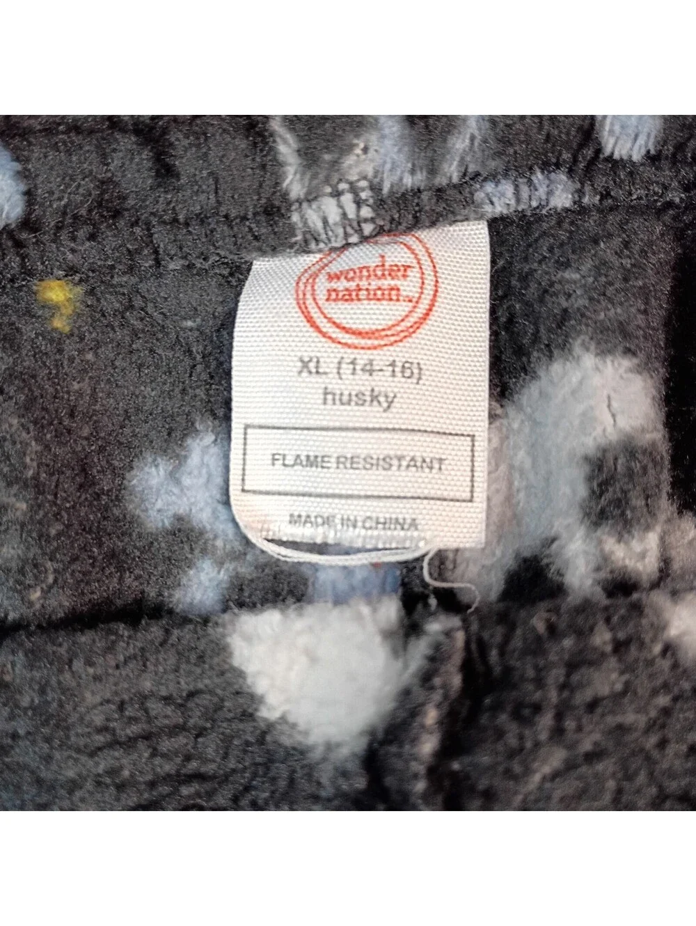Wonder Nation Black Skull Print Fleece Pajama Pants XL (14-16) Kids Husky